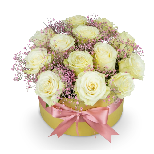 Flower box with roses